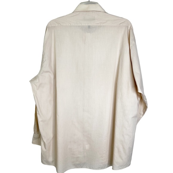 Mazzoni Long Sleeve Button Down Dress Shirt in Cream Men’s Sz 18 1/2 - Picture 2 of 7